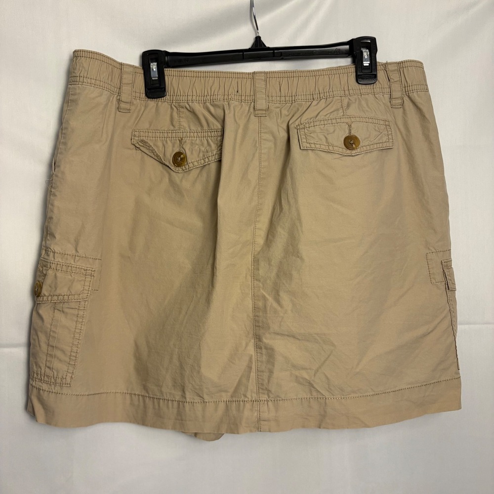Chaus Sport Women 16 Cool Taupe Cargo Skort Cotton Mini Skirt Shorts UPC039 - Picture 2 of 5